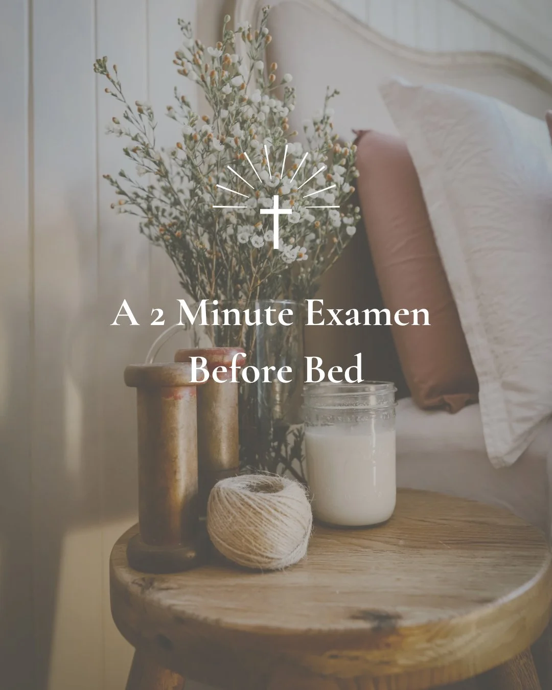 Sometimes, at the end of the day, it can be difficult to look back and see the good moments or recognize our own goodness. Instead, we often focus on our mistakes and shortcomings.⁠
⁠
But taking just two minutes to end the day with Our Lord can make 