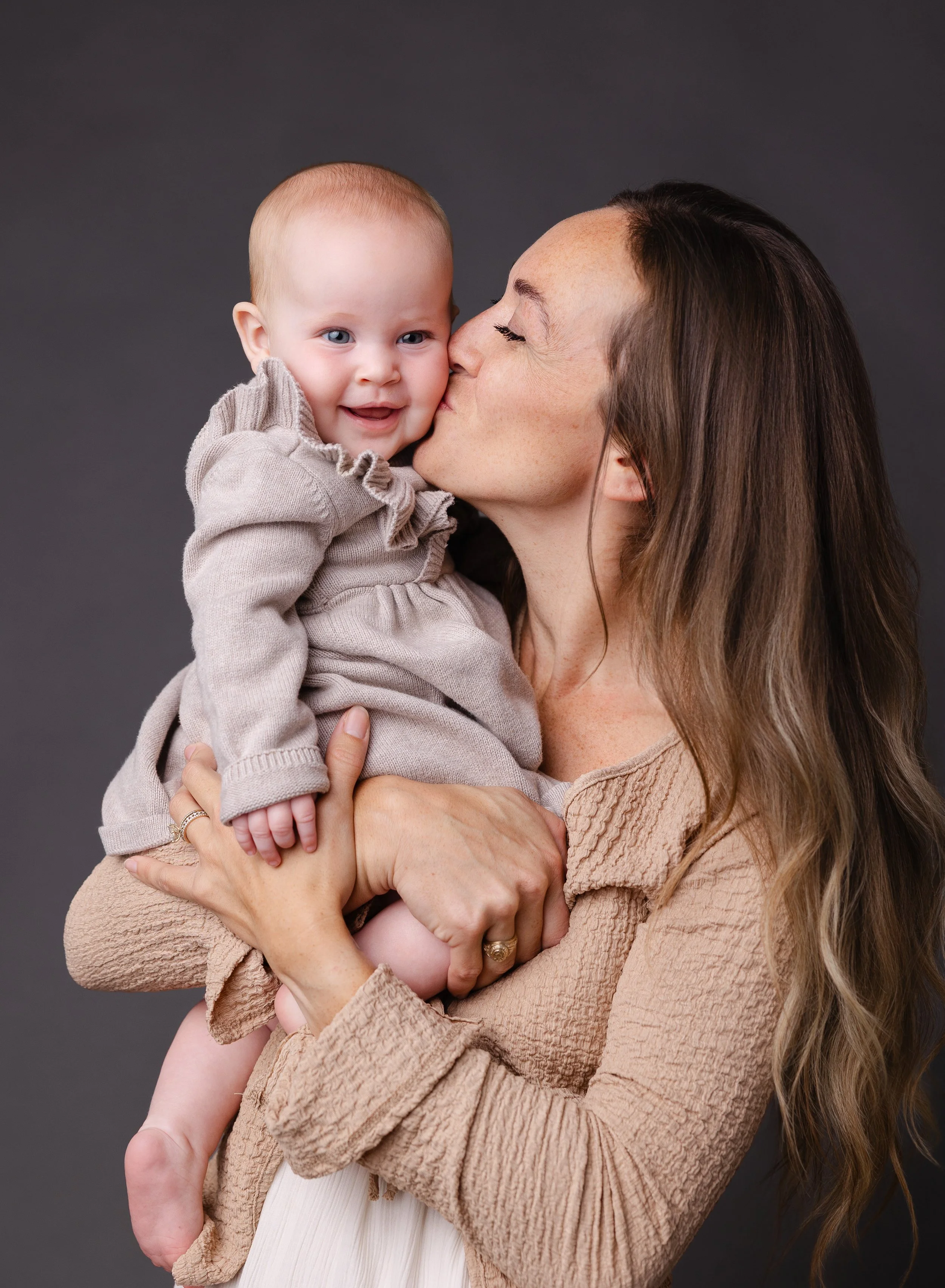 Family studio portrait with young children in College Station, TX