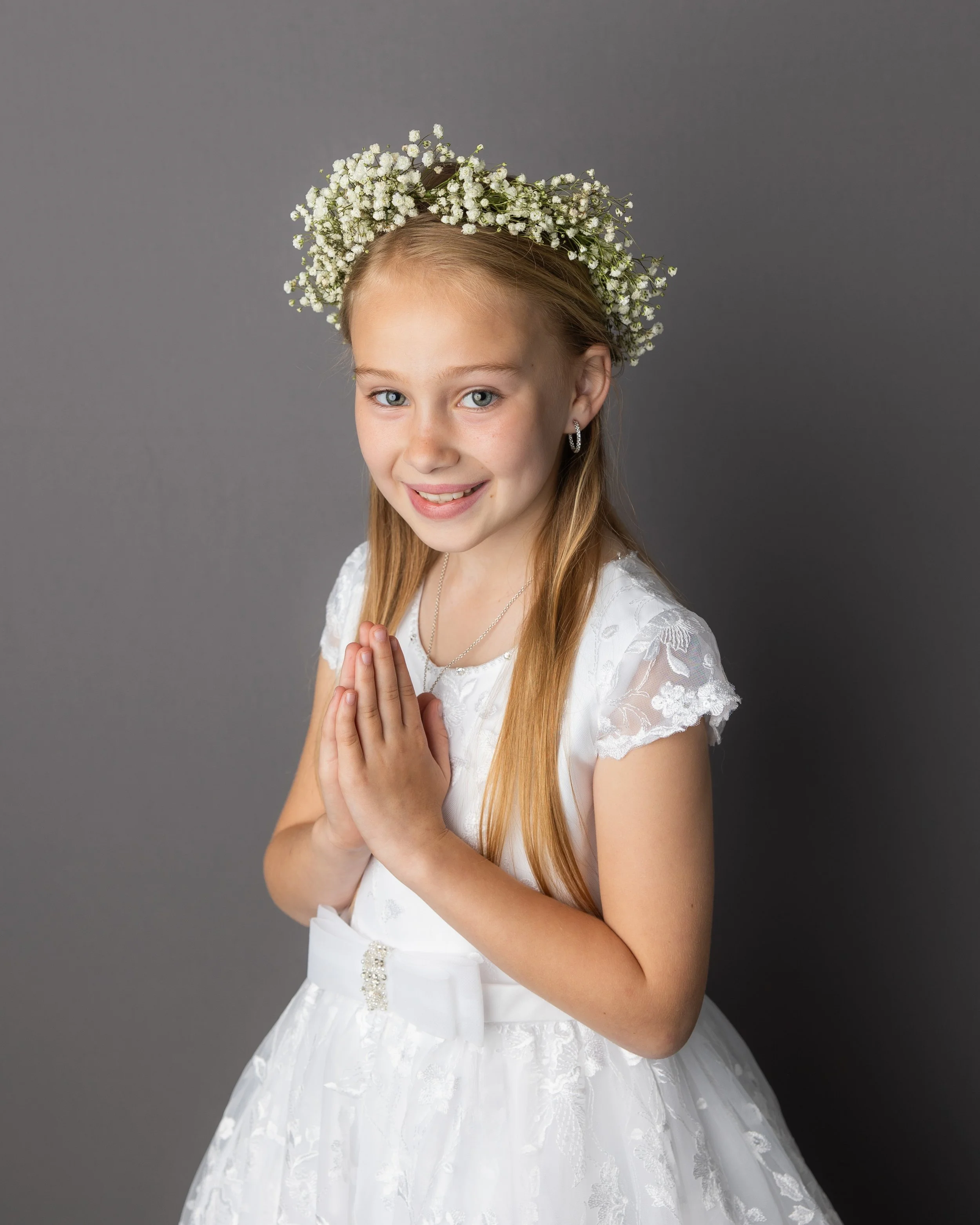 First Communion portraits photography in College Station, Bryan, and Houston, Texas