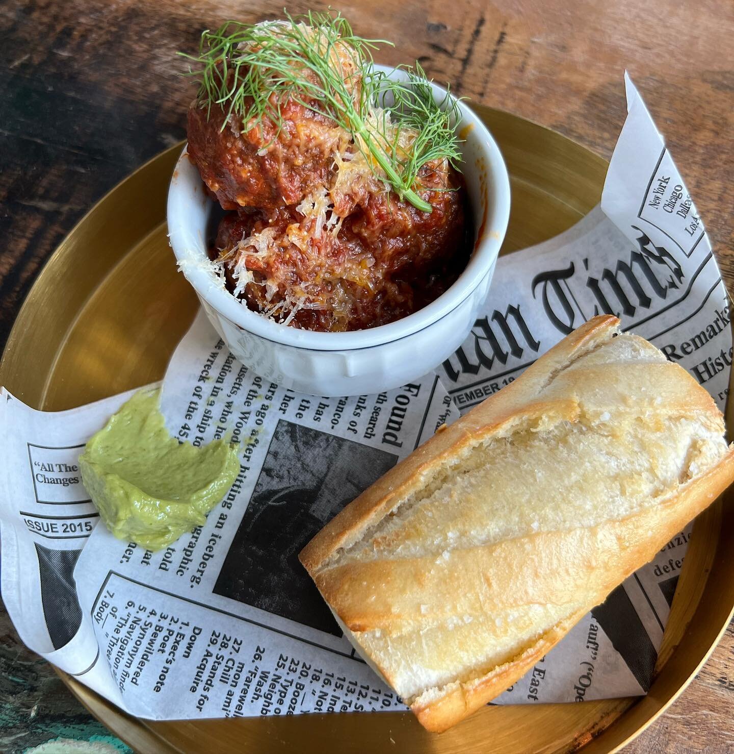 Damn Good Meatballs! Yup that&rsquo;s right! Made in house and ground fresh for us by @peakygrindershtx Served with some crunchy French baguette and topped with aged Parmesan 🤤🤤🤤