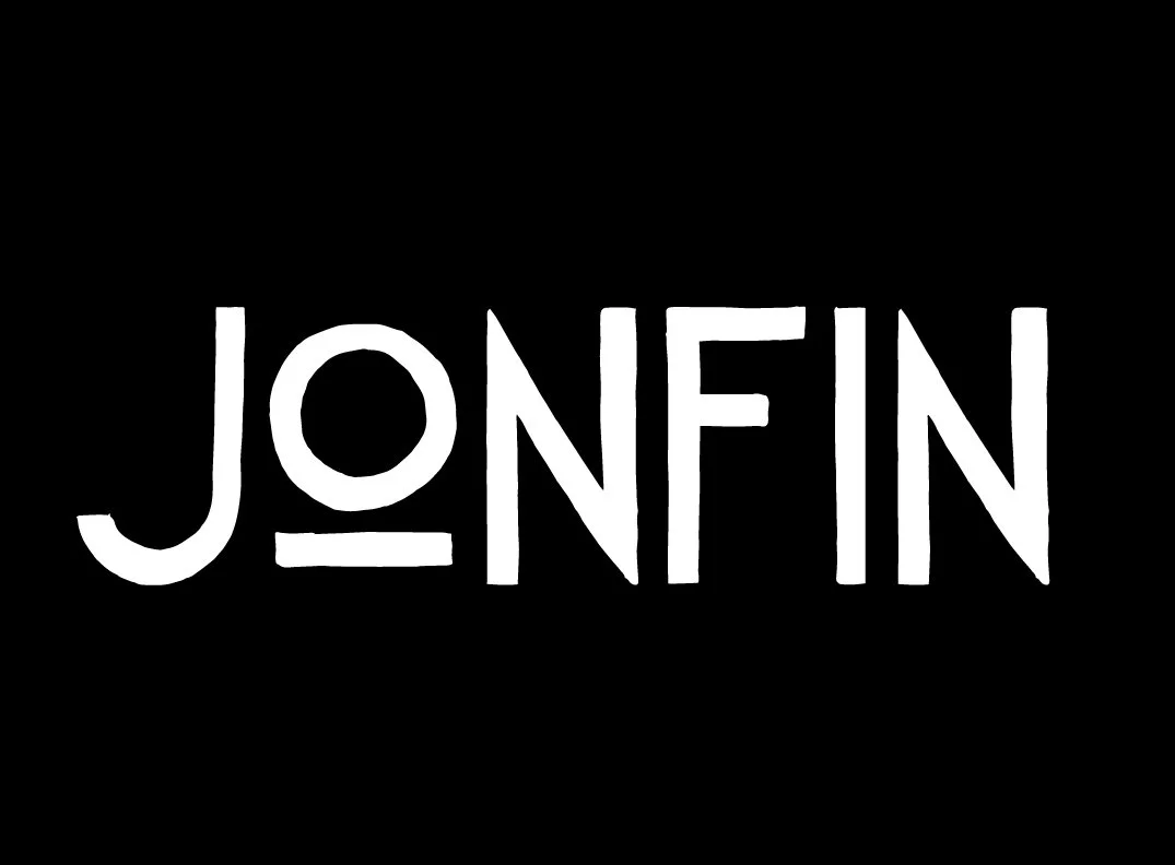 Hand-lettered and vectorized logo for "Jonfin"