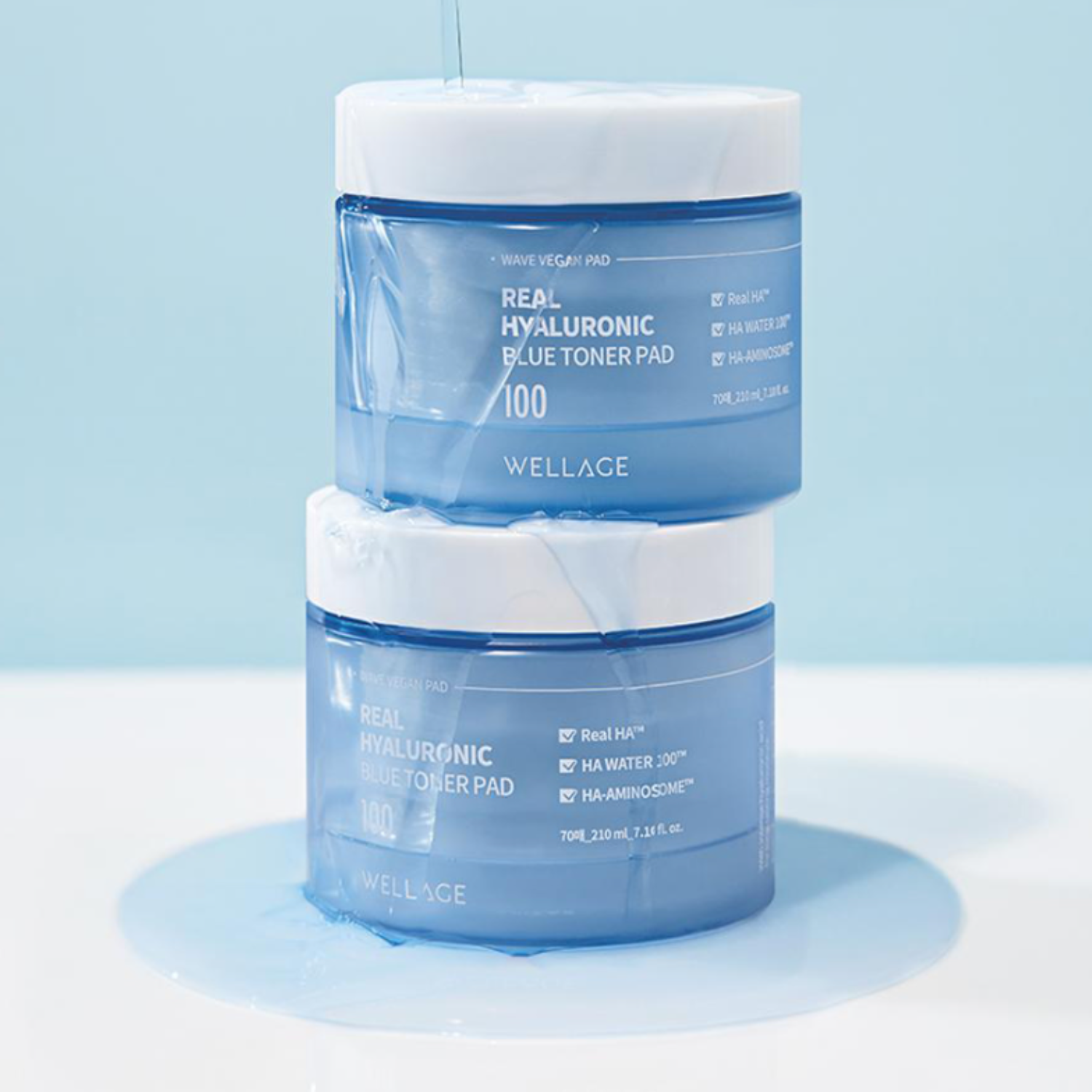 Wellage Real Hyaluronic Blue Toner Pad - Plumping Hydration
