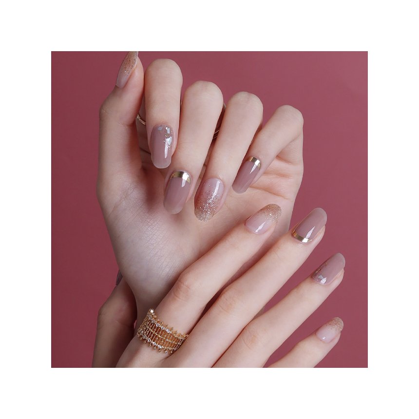 Glossyblossom Semi-Cured Nails Modern Mocha | OoshTush | K-beauty | Free Shipping Over $40 USD