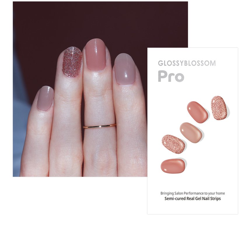 Glossyblossom Semi-Cured Nails Modern Time | OoshTush | K-beauty | Free Shipping Over $40 USD