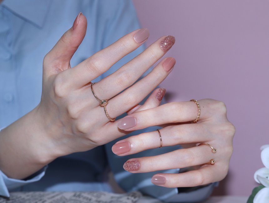 Glossyblossom Semi-Cured Nails Modern Time | OoshTush | K-beauty | Free Shipping Over $40 USD