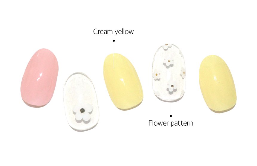 Glossyblossom Semi-Cured Nails Daily Daisy | OoshTush | K-beauty | Free Shipping Over $40 USD