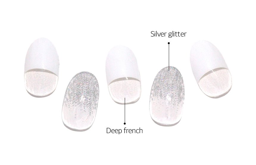 Glossyblossom Semi-Cured Nails Timeless White | OoshTush | K-beauty | Free Shipping Over $40 USD