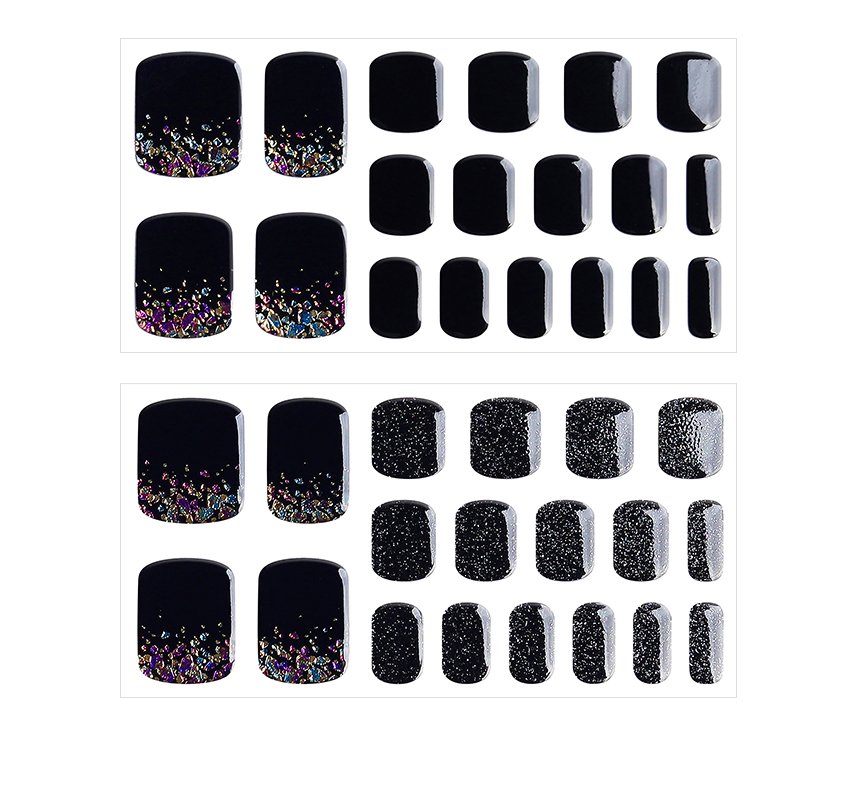 Glossyblossom Semi-Cured Pedi Night Black | OoshTush | K-beauty | Free Shipping Over $40 USD