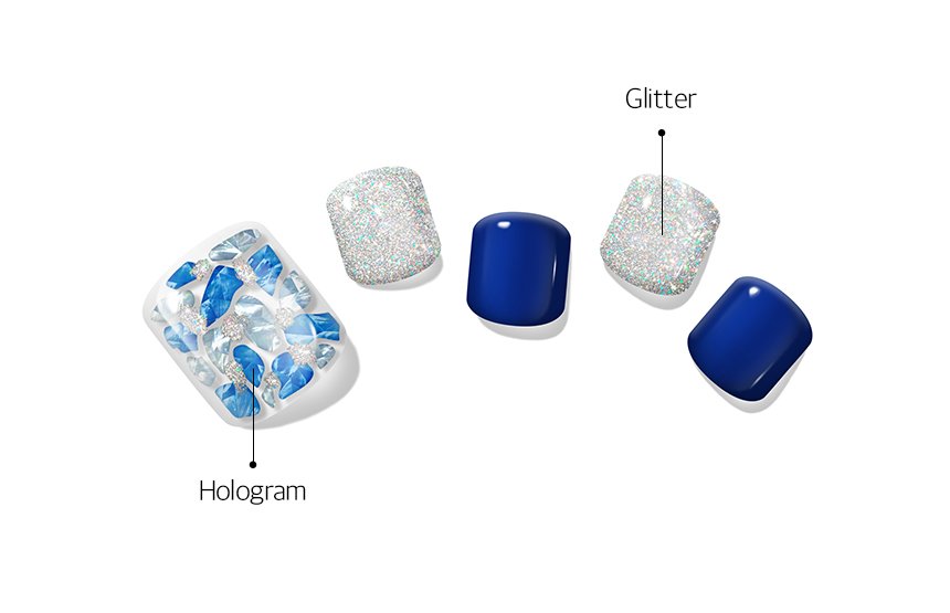 Glossyblossom Nail Gel Strips Deep Blue Sea | OoshTush | K-beauty | Free Shipping Over $40 USD
