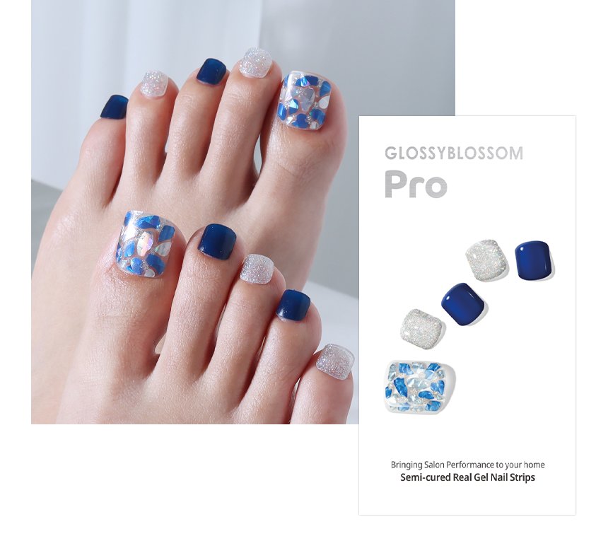 Glossyblossom Nail Gel Strips Deep Blue Sea | OoshTush | K-beauty | Free Shipping Over $40 USD