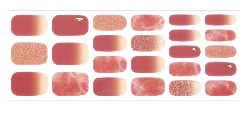 Glossyblossom Nail Gel Strips Tango in the Sunset | OoshTush | K-beauty | Free Shipping Over $40 USD