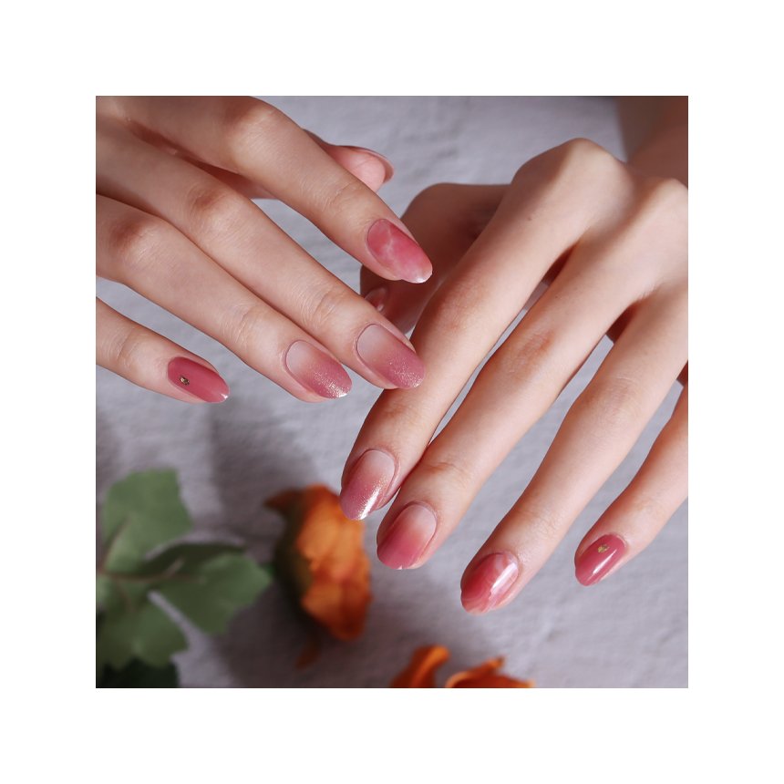 Glossyblossom Nail Gel Strips Tango in the Sunset | OoshTush | K-beauty | Free Shipping Over $40 USD