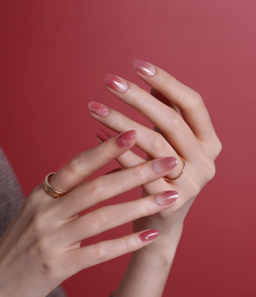 Glossyblossom Nail Gel Strips Tango in the Sunset | OoshTush | K-beauty | Free Shipping Over $40 USD