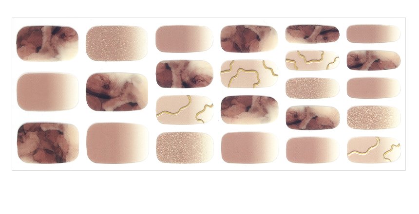 Glossyblossom Nail Gel Strips Cafe Cappuccino | OoshTush | K-beauty | Free Shipping Over $40 USD