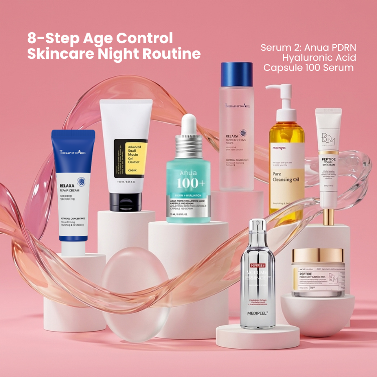 8-Step Age Control Skincare Routine Morning & Night
