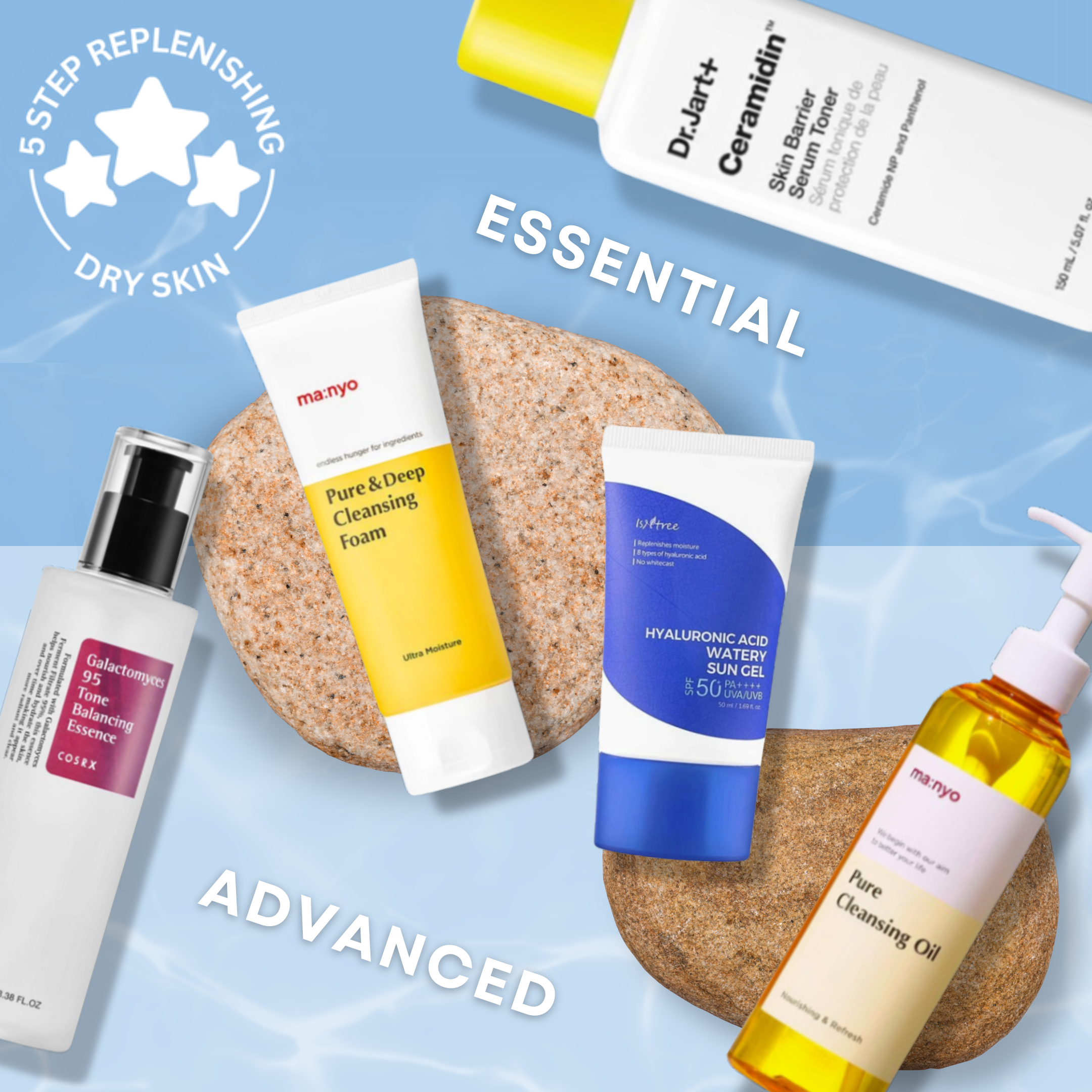 K-Beauty 10-Step Nourishing Skincare Routine All Skin & Sensitive/Acne-prone Skin