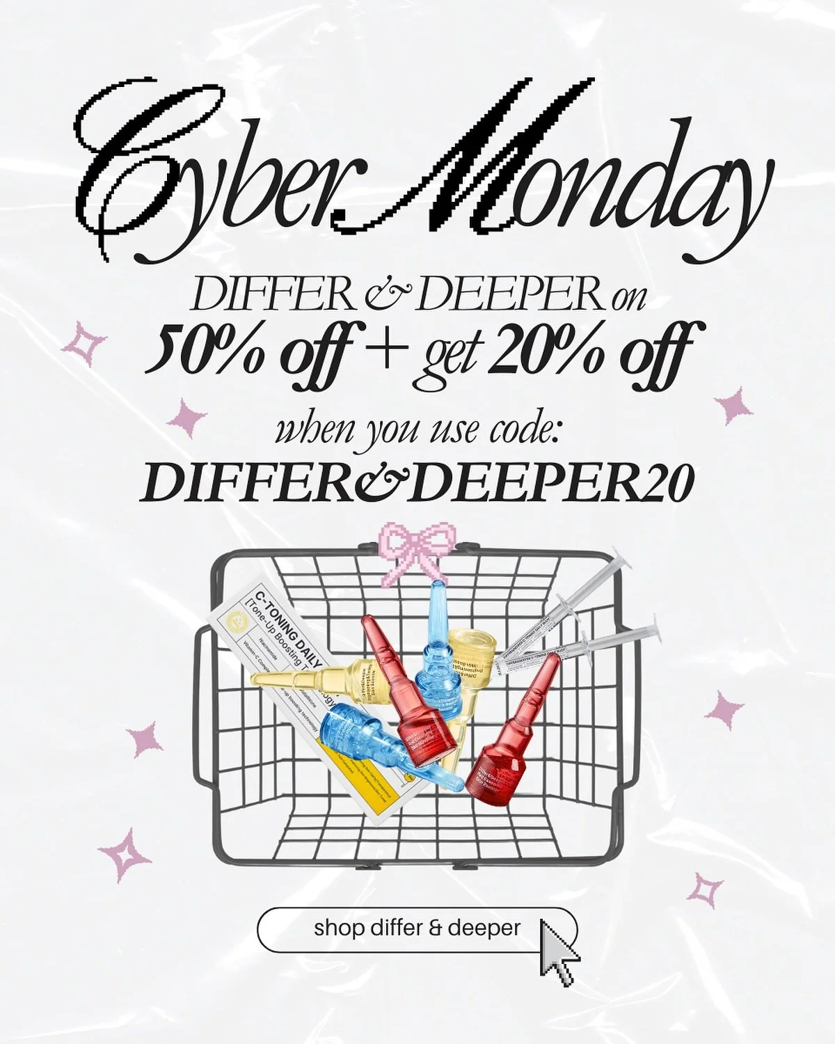 ⏰ LAST FEW HOURS ⏰
Cyber Monday is almost over &mdash; grab your Differ &amp; Deeper must-haves while you can 🖤✨