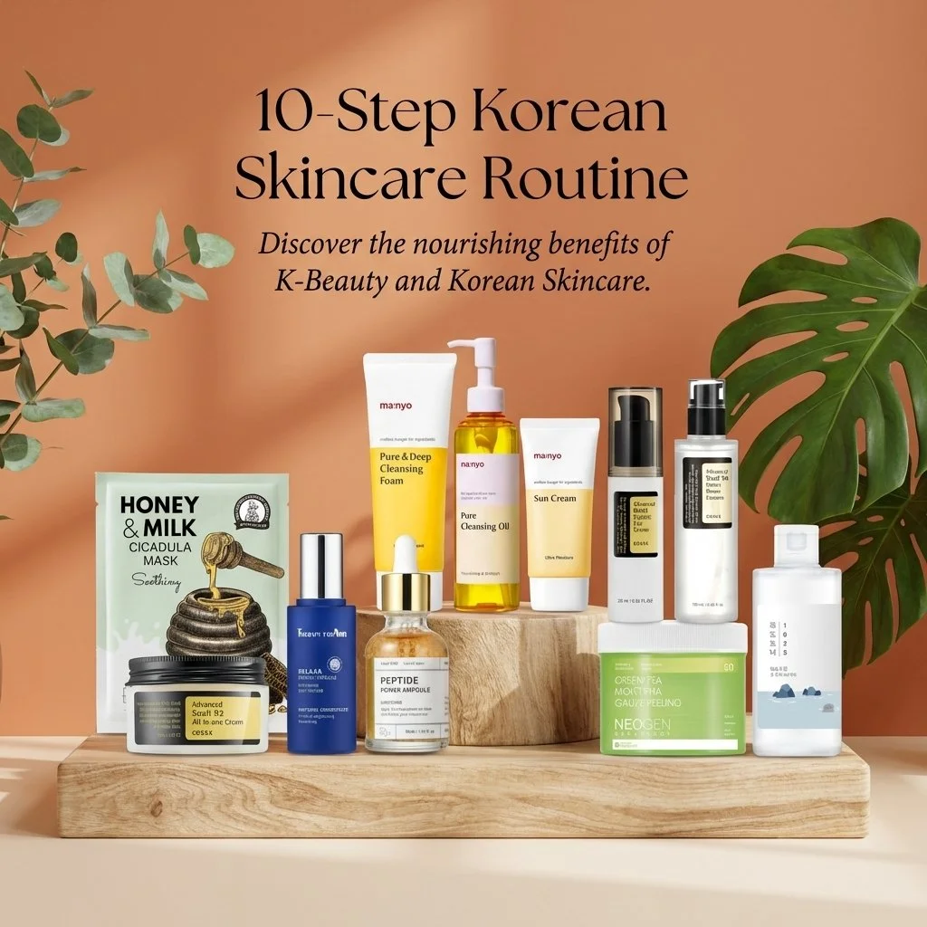 ✨ Ready for your glow transformation?
Meet the 10‑Step Korean Skincare Routine &mdash; powered by Korea&rsquo;s most trusted essentials for cleansing, exfoliating, hydrating, repairing, and protecting your skin from AM to PM.

Your full ritual includ