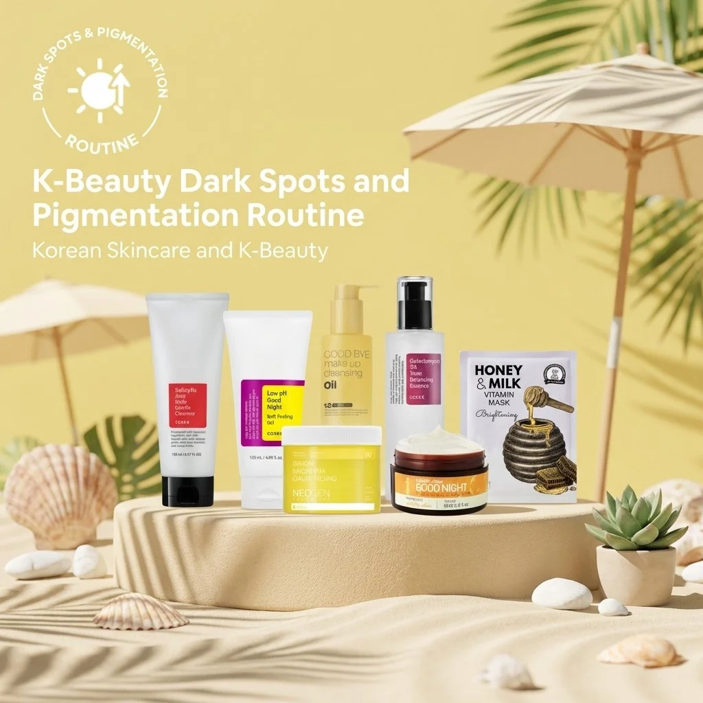 Say goodbye to dark spots and hello to brighter, clearer skin. ✨

Our K-Beauty Dark Spots and Pigmentation Routine focuses on gentle cleansing, mild exfoliation, brightening essences, vitamin C treatments, and daily sun protection to help fade discol