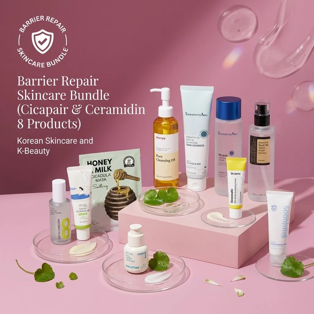 When your skin feels sensitive, dry, or easily irritated, barrier repair is the priority. 🌿✨
The Barrier Repair Skincare Bundle (Cicapair &amp; Ceramidin &ndash; 8 Products) is designed to calm redness, strengthen the skin barrier, and restore deep 