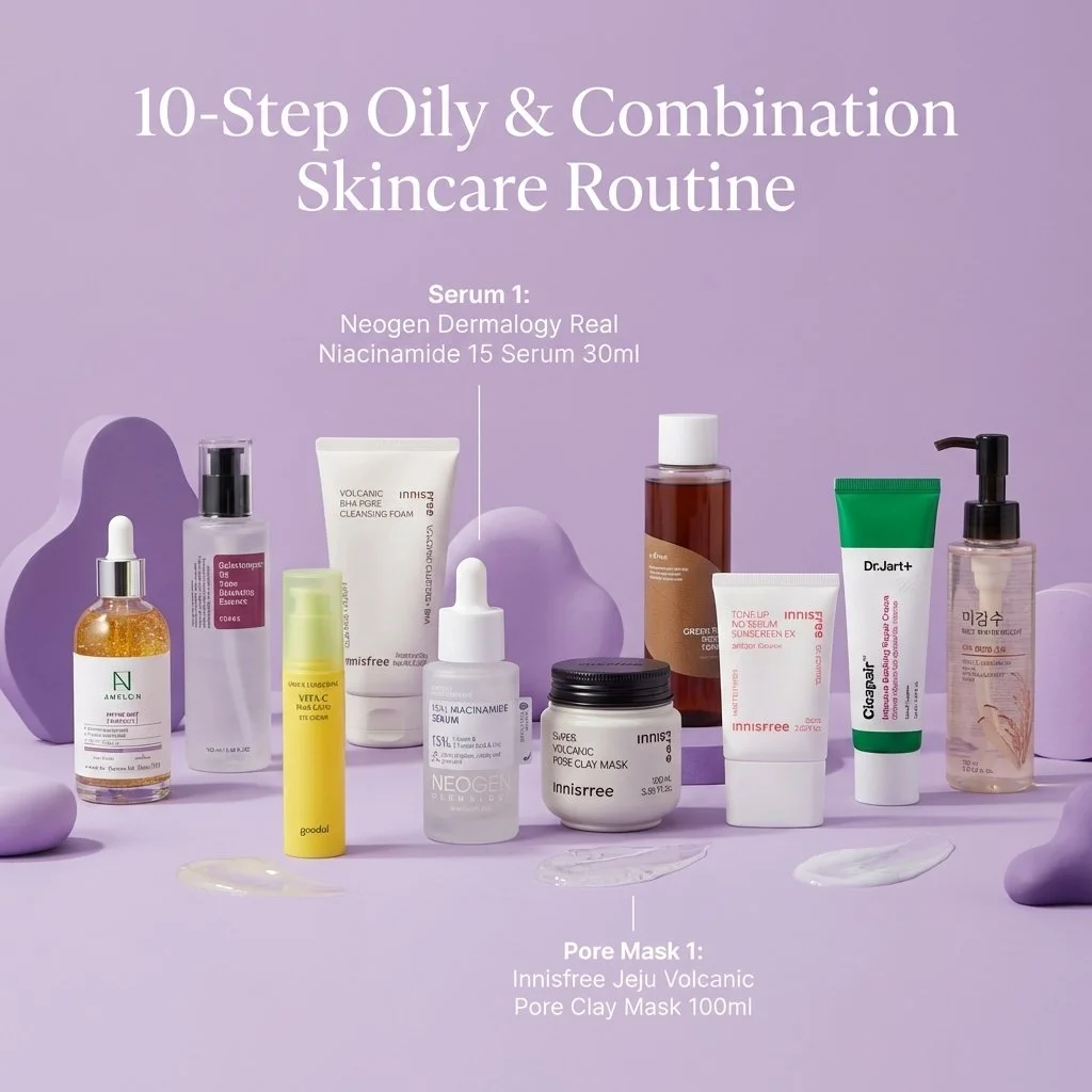 Balance, refine, and glow&mdash;without the excess shine. ✨

Our 10-Step Oily &amp; Combination Skincare Routine features the Neogen Dermalogy Real Niacinamide 15 Serum to help control sebum, refine pores, and brighten uneven tone, paired with the In