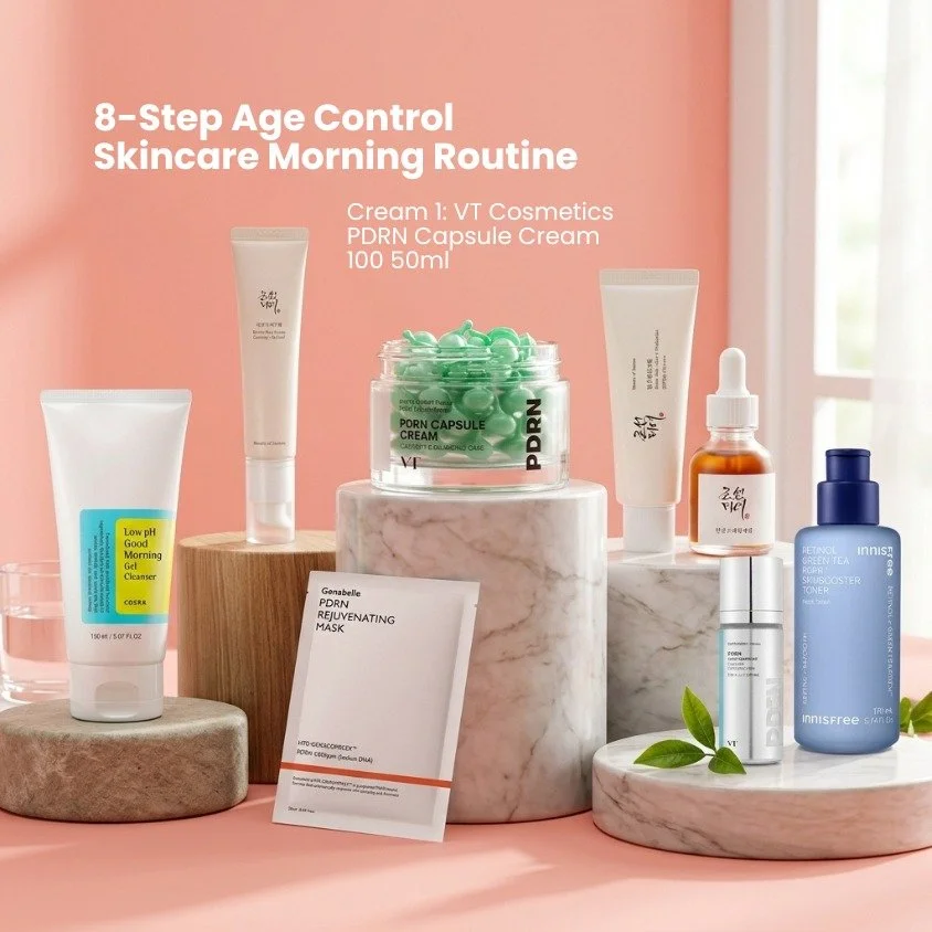 Our 8-Step Age Control Skincare Morning Routine now includes the VT Cosmetics PDRN Capsule Cream 100 50ml as one of three customizable cream options&mdash;perfect for boosting hydration, supporting elasticity, and helping your skin look firmer and mo
