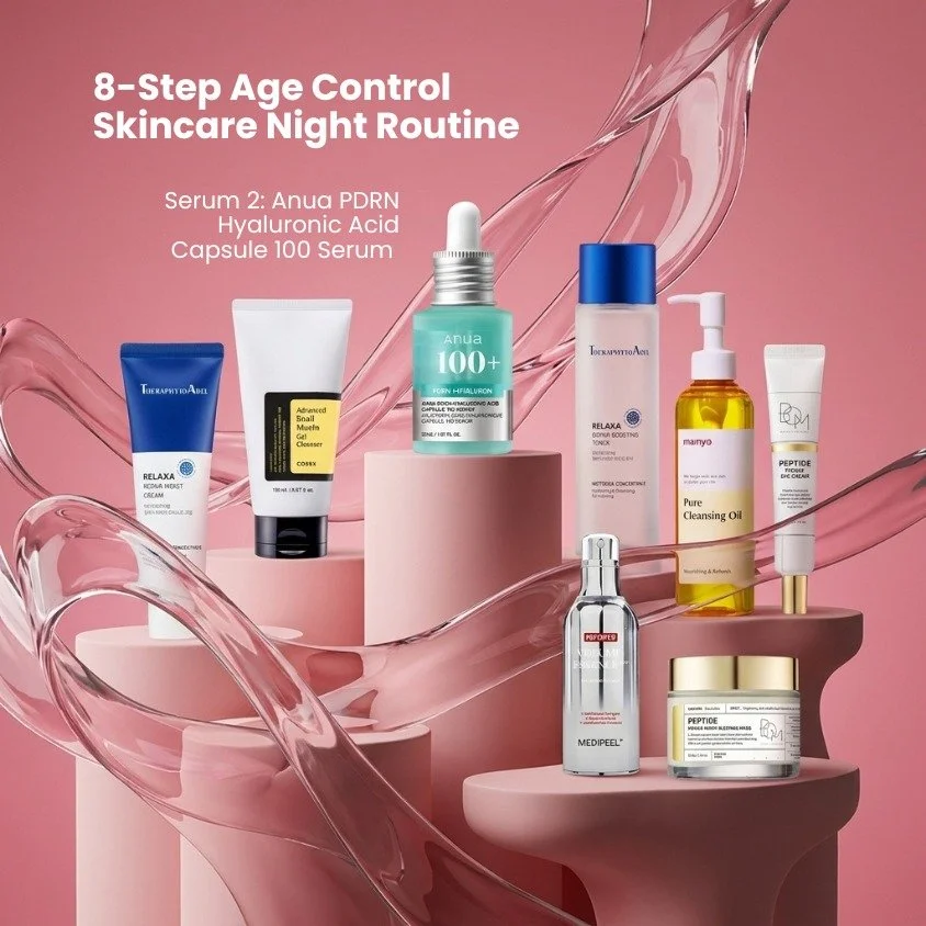 Age control starts with hydration and repair. ✨

Our 8-Step Age Control Skincare Routine Morning &amp; Night features the Anua PDRN Hyaluronic Acid Capsule 100 Serum as one of our customizable serum options, delivering intensive hydration while suppo