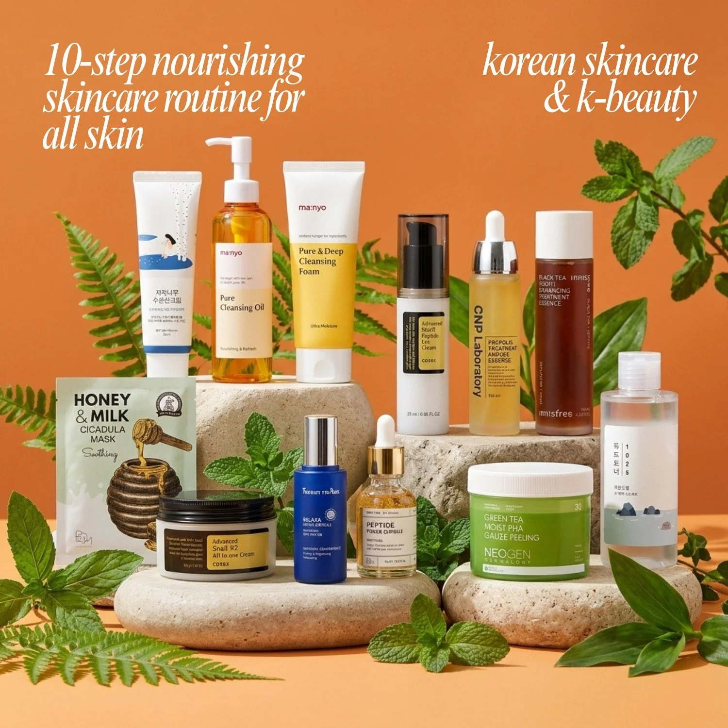 Nourishment meets rejuvenation in our newly updated 10-Step Nourishing Skincare Routine for All Skin. ✨🤍
Now featuring the Innisfree Black Tea Youth Enhancing Treatment Essence as Essence Option 2, this upgraded routine helps deeply hydrate, revital