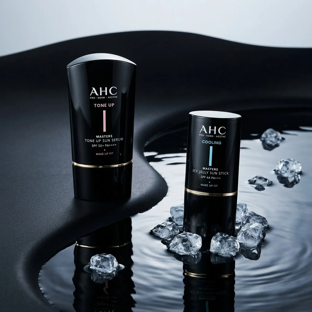 Say hello to two new arrivals from AHC: the Masters Icy Jelly Sun Stick SPF44 PA+++ and the Masters Tone Up Sun Serum SPF50+ PA++++. 

Whether you're looking for a cooling, mess-free sun stick that's perfect for reapplication or a lightweight tone-up