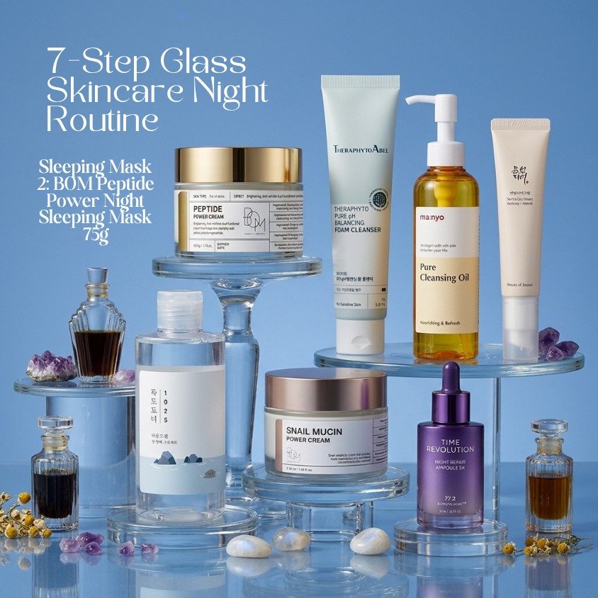 Wake up to your best glow yet. ✨🌙

Our newly updated 7-Step Glass Skincare Routine Morning &amp; Night now features the BOM Peptide Power Night Sleeping Mask as Sleeping Mask Option 2. Infused with peptides and nourishing ingredients, this overnight