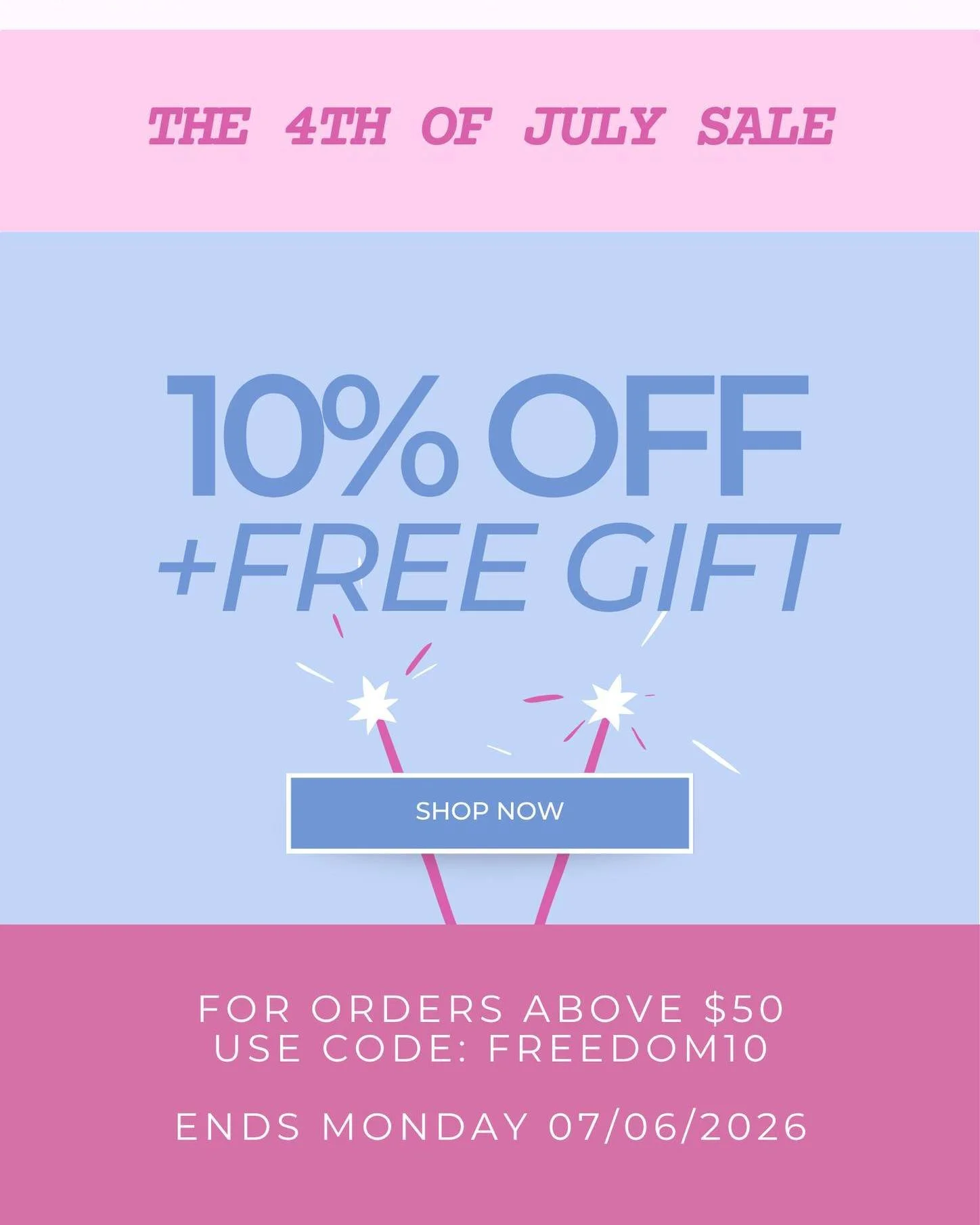 🎆Fourth of July Website Exclusive Sale!🎆

Celebrate with glowing skin and even better savings! ✨ Enjoy 10% OFF on orders of $50+ and receive a FREE gift with your purchase. It's the perfect time to stock up on your favorite K-beauty skincare and ma