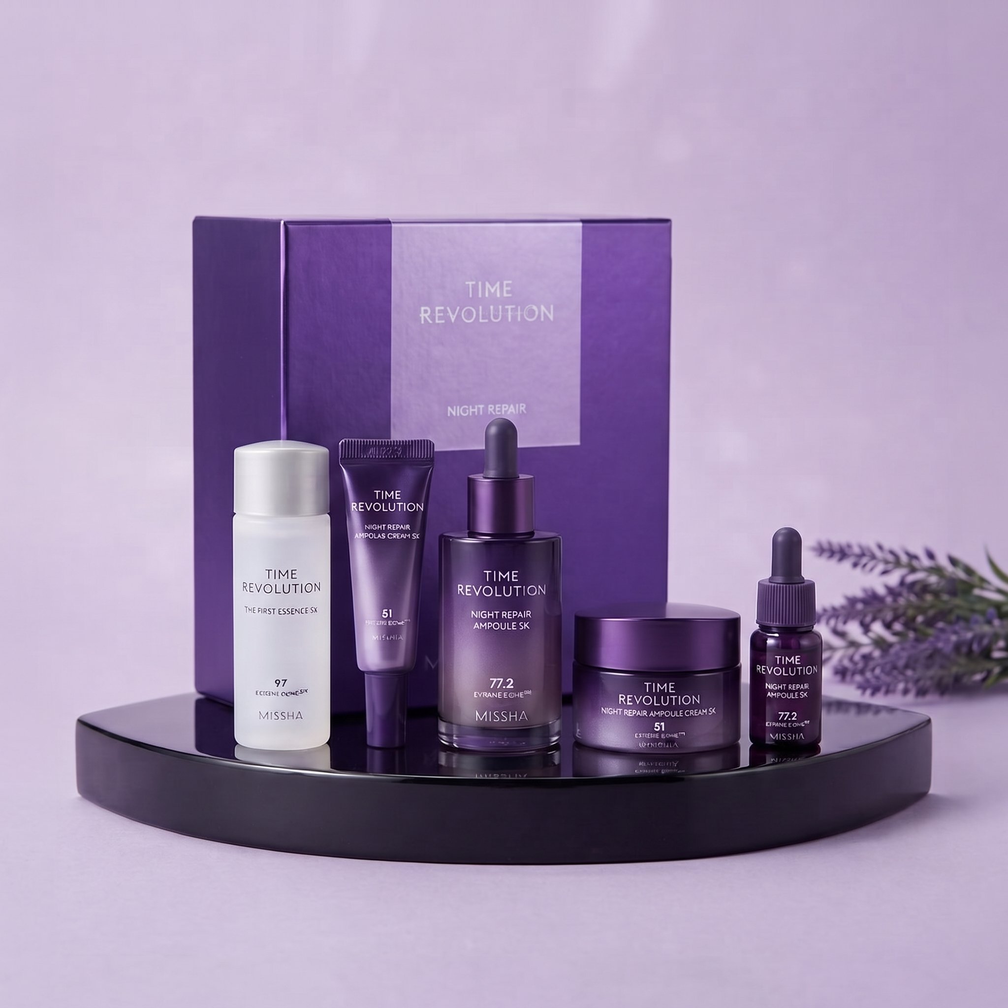 Wake up to skin that looks refreshed, firmer, and more radiant with the Missha Time Revolution Night Repair Special Set 5X. ✨🌙

Featuring MISSHA's iconic Night Repair Ampoule 5X, Ampoule Cream 5X, and The First Essence 5X, this complete set is power