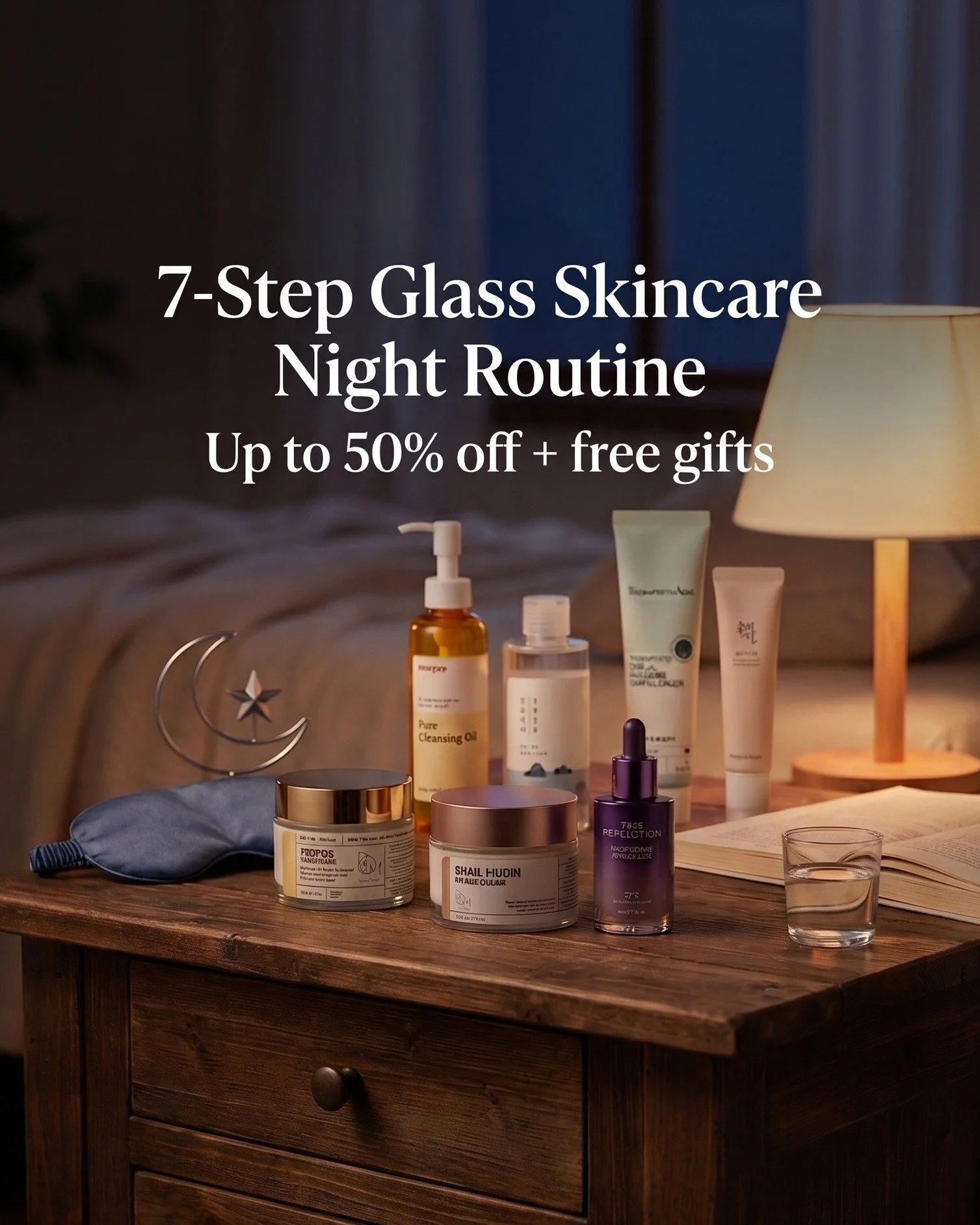Wake up to smoother, healthier-looking glass skin. ✨🌙

Our 7-Step Glass Skincare Night Routine is thoughtfully layered with hydrating, barrier-supporting K-beauty favorites to replenish moisture, improve skin elasticity, and restore radiance while y