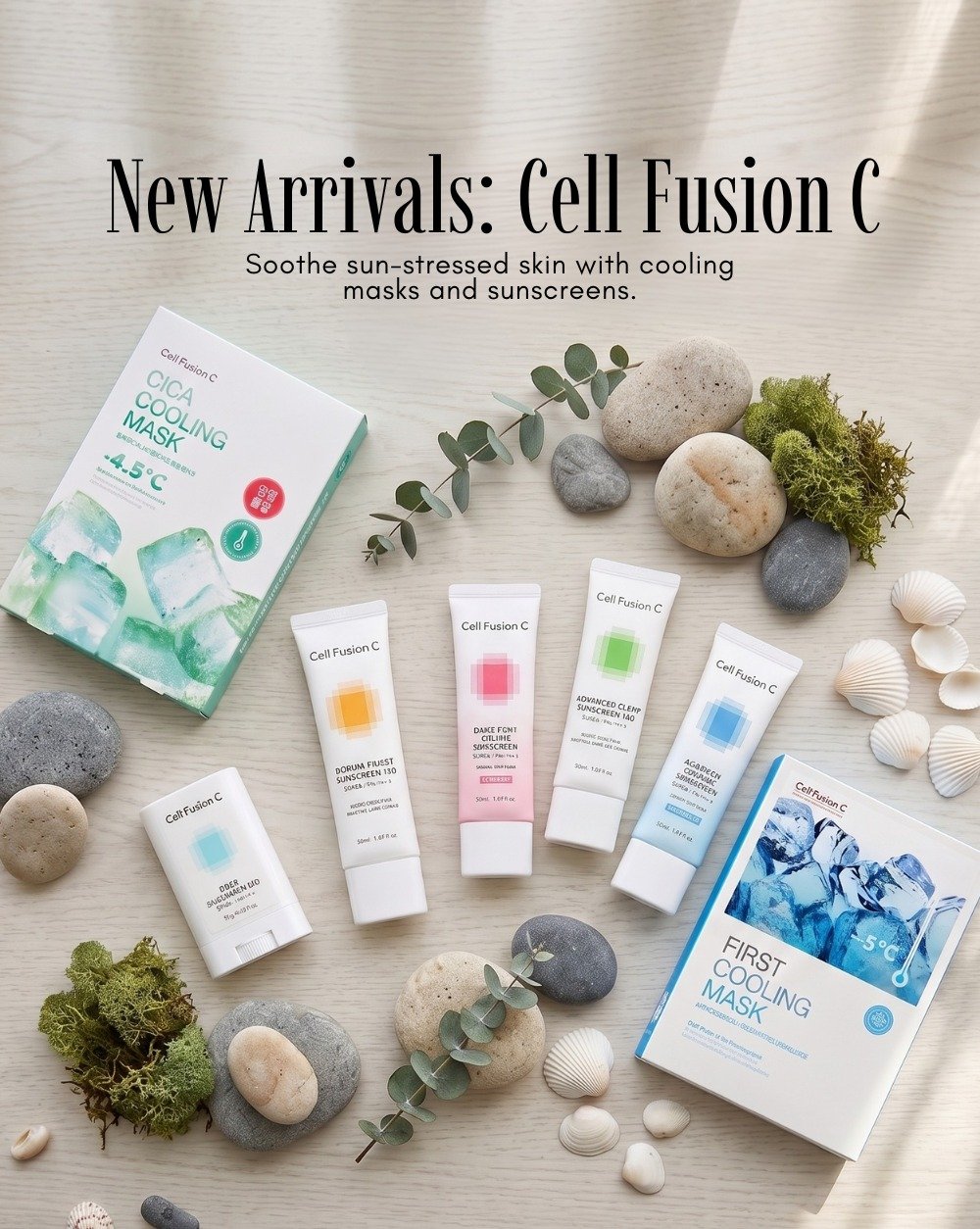 ☀️ Summer skincare just got cooler. 💙❄️

Say hello to the latest Cell Fusion C arrivals! From refreshing cooling masks to lightweight sunscreens for every skin type, these K-beauty essentials are here to keep your skin calm, hydrated, and protected 