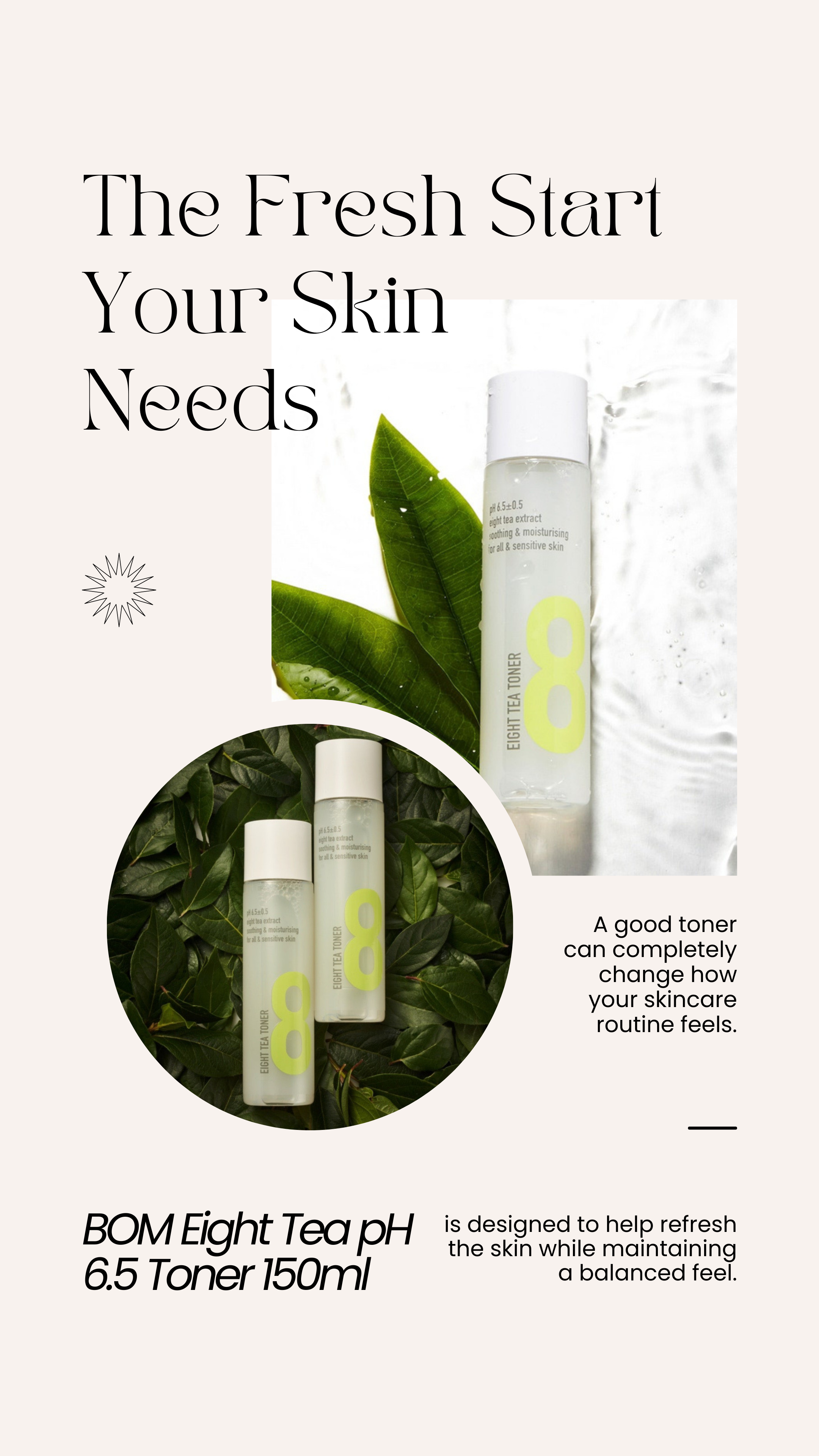 The Fresh Start Your Skin Needs: BOM Eight Tea pH 6.5 Toner