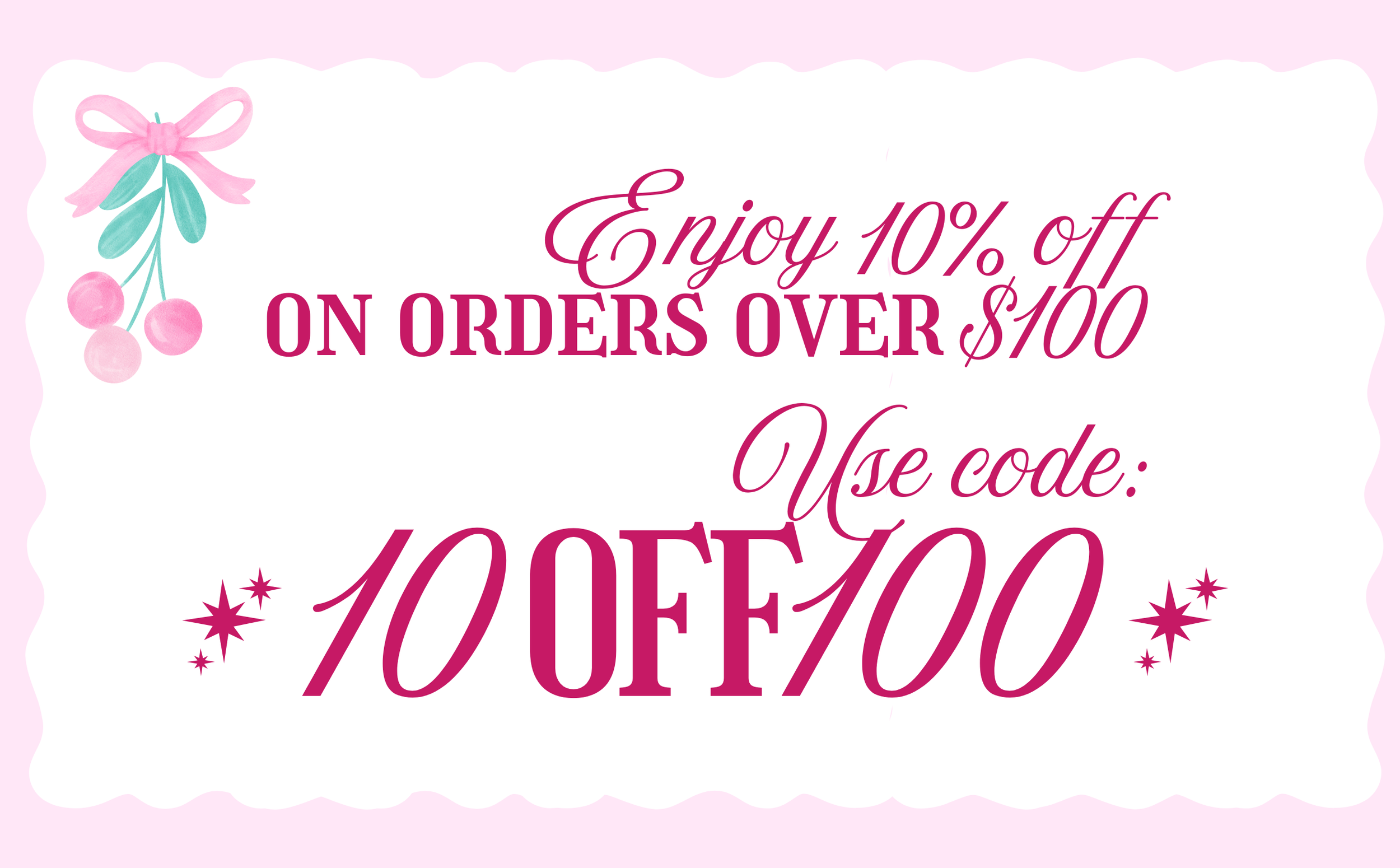Use code 10OFF100 on get 10% off!