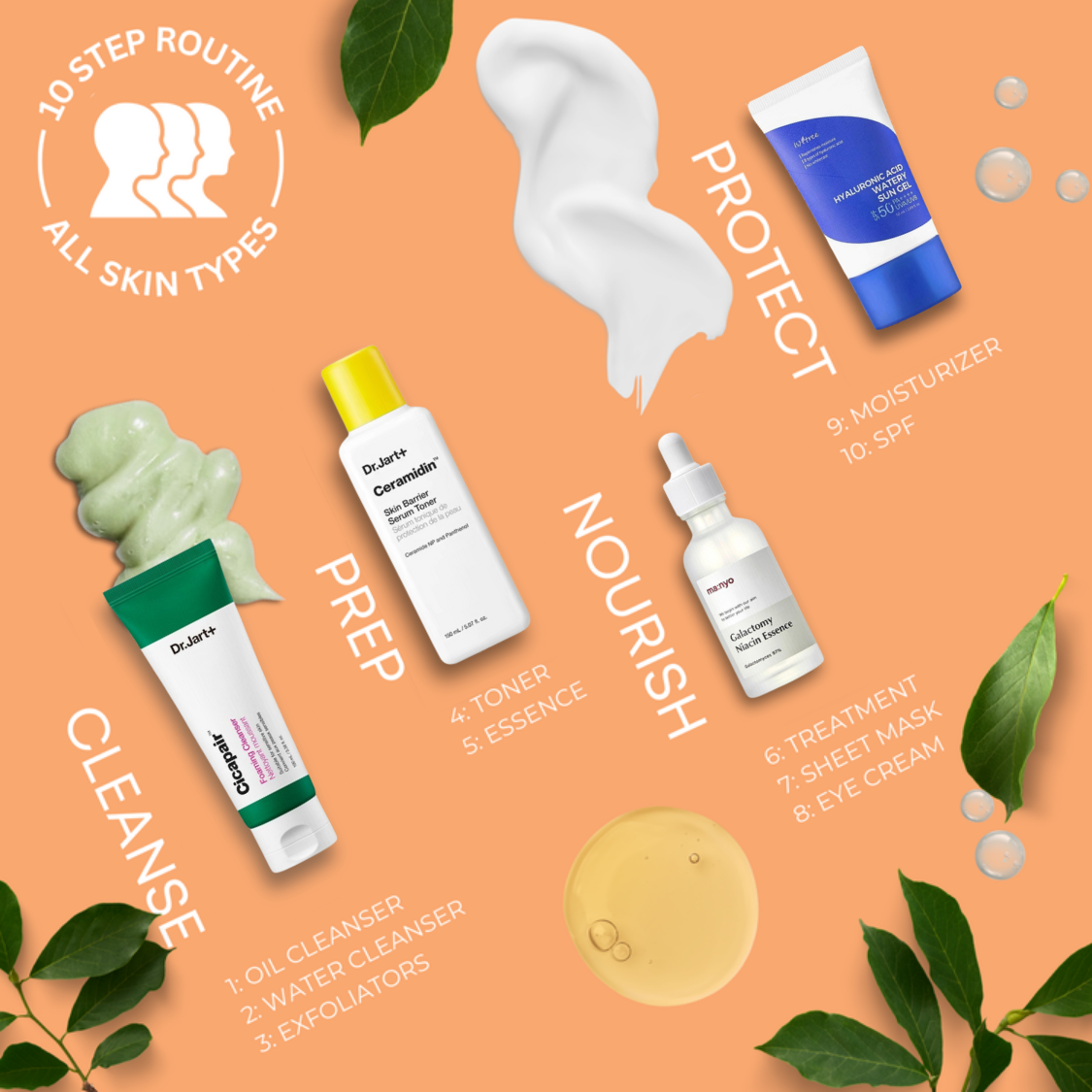 K-Beauty 10-Step Nourishing Skincare Routine (Sensitive/Acne-prone & All Skin Types) | OoshTush | K-beauty | Korean Skincare