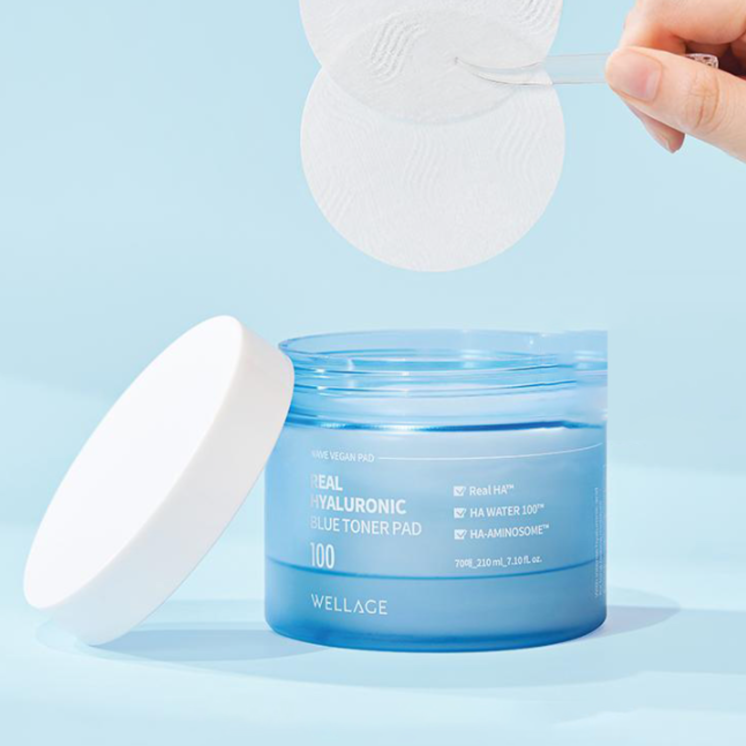 Wellage Real Hyaluronic Blue Toner Pad - Plumping Hydration