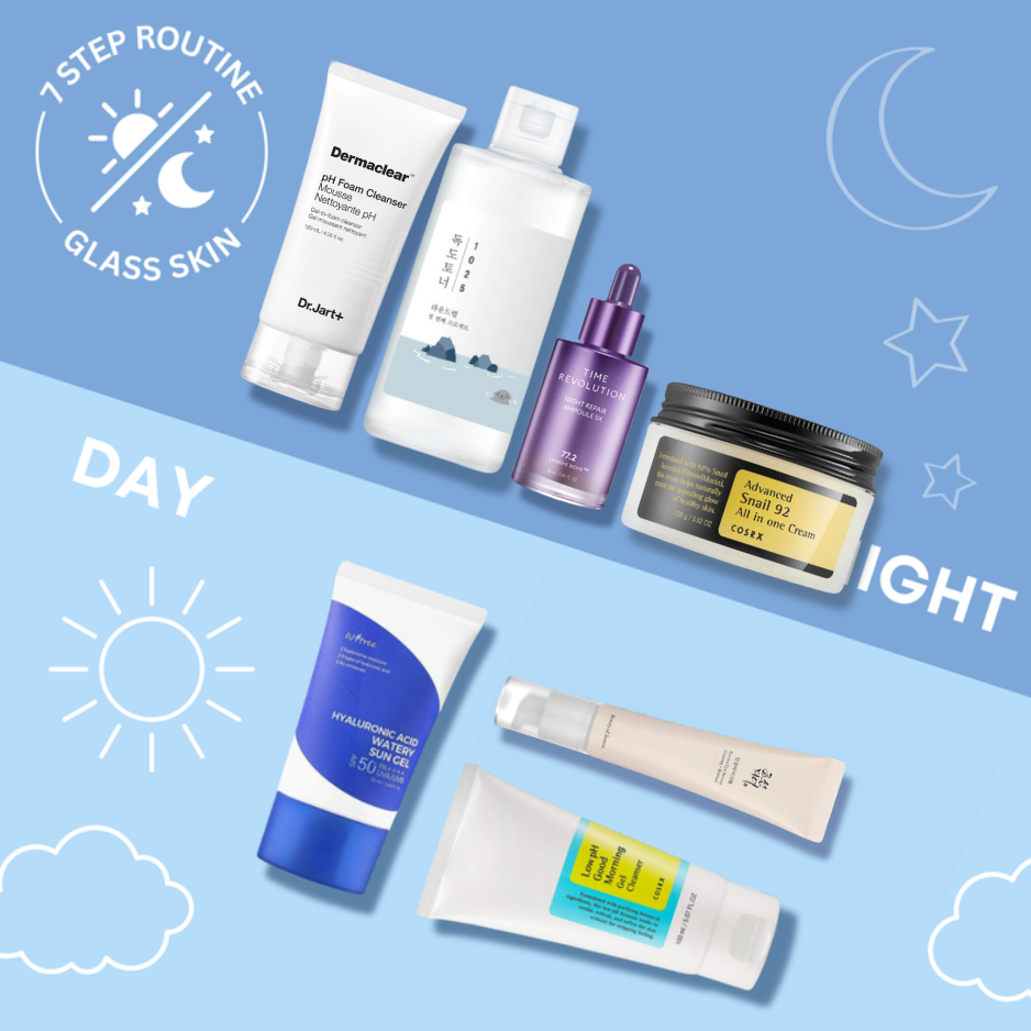 7-Step Glass Skincare Routine Morning & Night