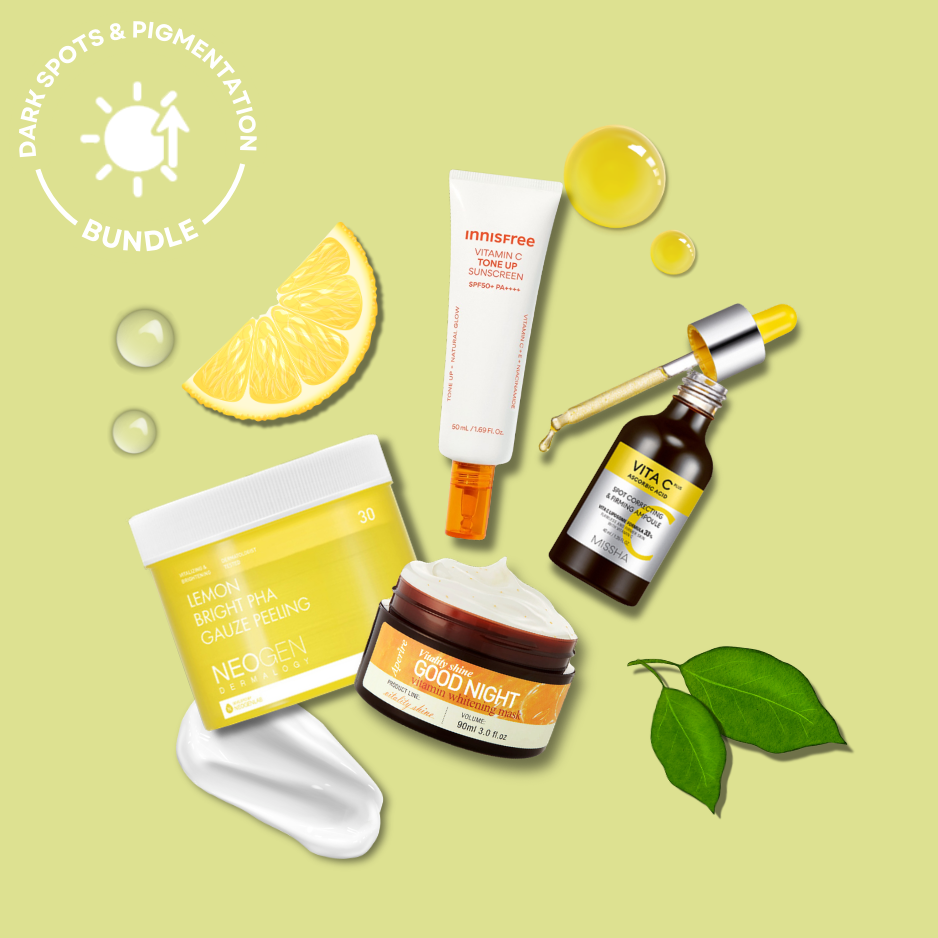 Nacific Phyto Niacin Brightening Essence, Goodal Green Tangerine Vita-C Dark Spot Care Pad, vitamin serum, moisturizing cream. Dark Spots & Pigmentation Bundle. OoshTush.com is the leading Korean skincare and makeup eCommerce platform, offering a div