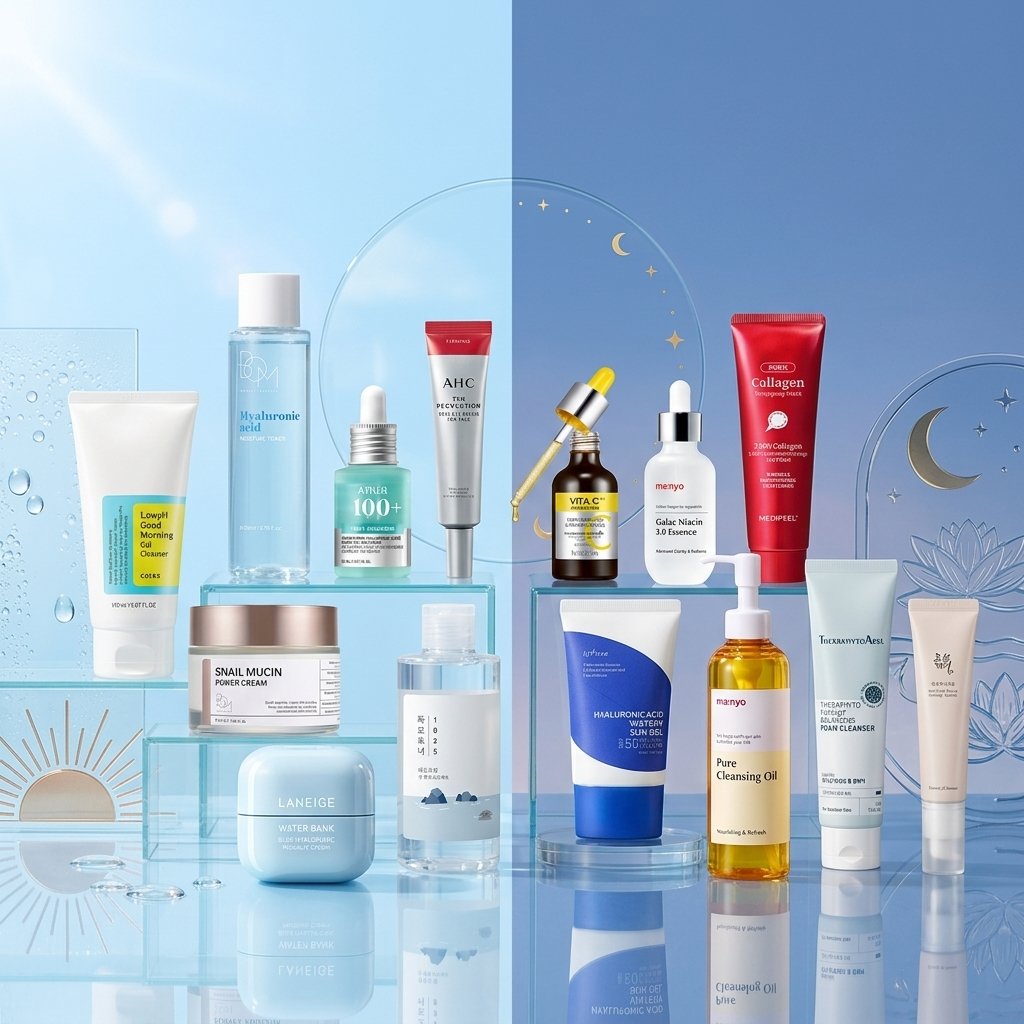 7-Step Glass Skin Routine (Morning & Night) | OoshTush | K-beauty | Free Shipping Over $50 USD