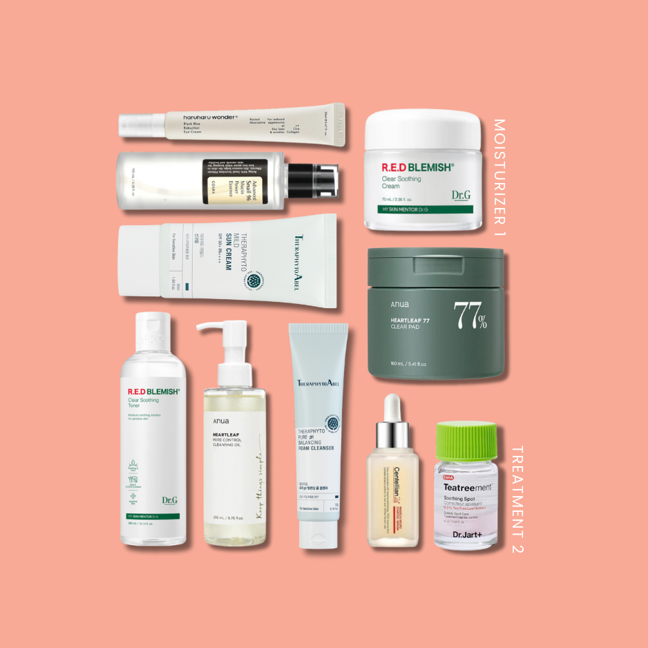 10-Step Sensitive & Acne Skincare Routine