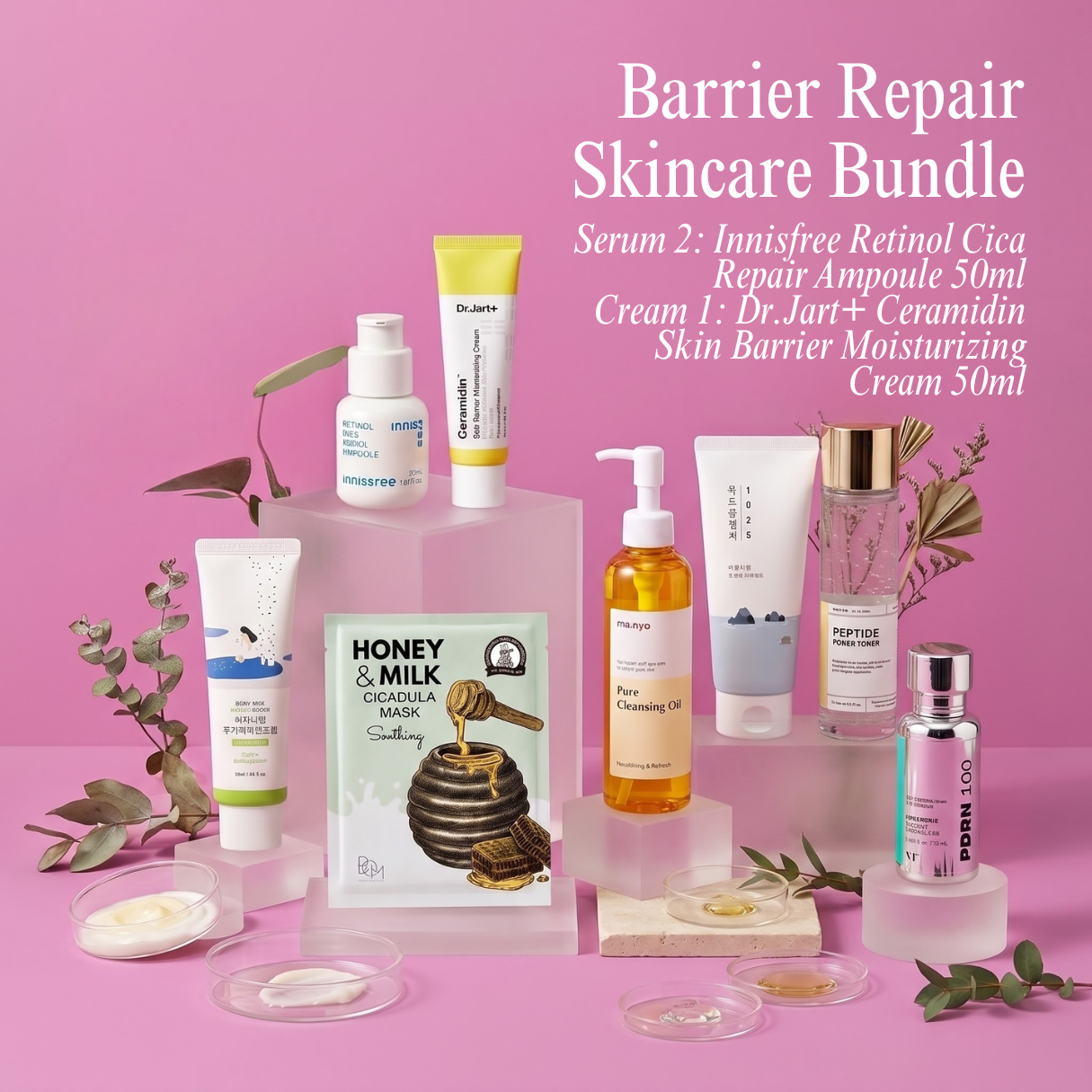 Barrier Repair Skincare Bundle (Cicapair & Ceramidin 8 Products)