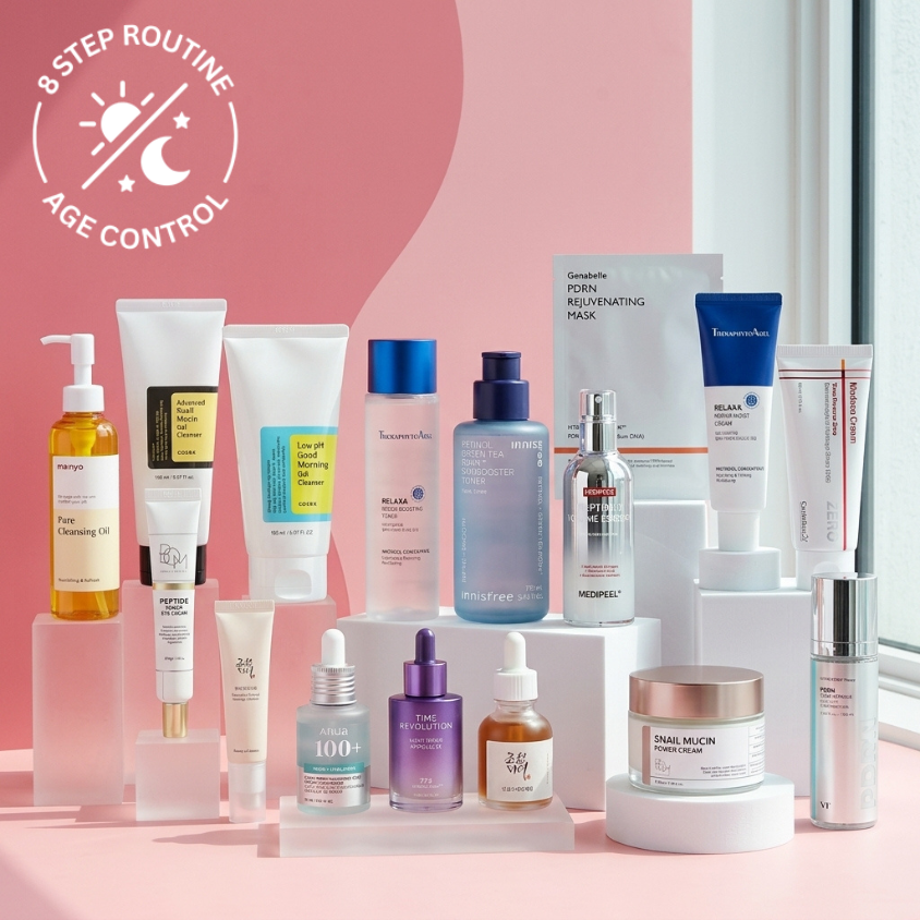 8-Step Age Control Skincare Routine Morning & Night