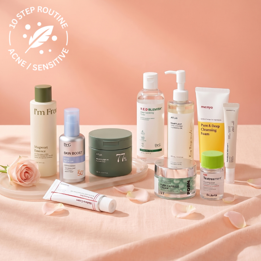 K-Beauty 10-Step Nourishing Skincare Routine (Sensitive/Acne-prone & All Skin Types) | OoshTush | K-beauty | Korean Skincare