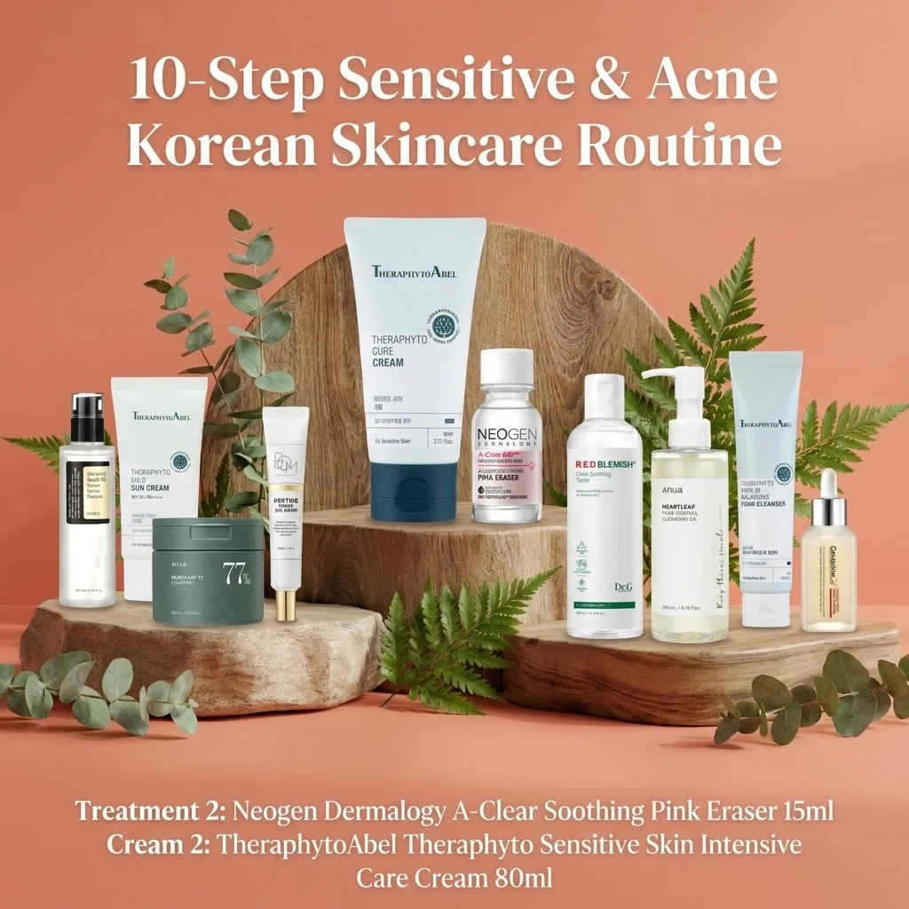 10-Step Sensitive & Acne Skincare Routine