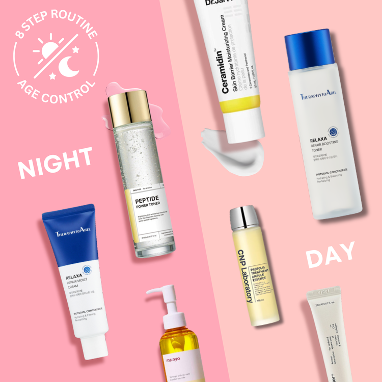 8-Step Age Control Skincare Routine (Morning & Night) | OoshTush | K-beauty | Free Shipping Over $40