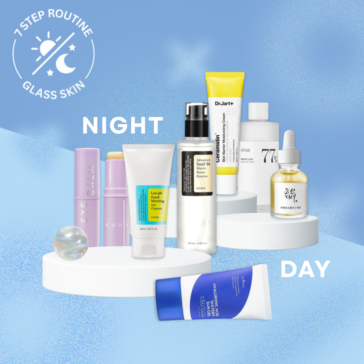 7-Step Glass Skincare Routine Morning & Night
