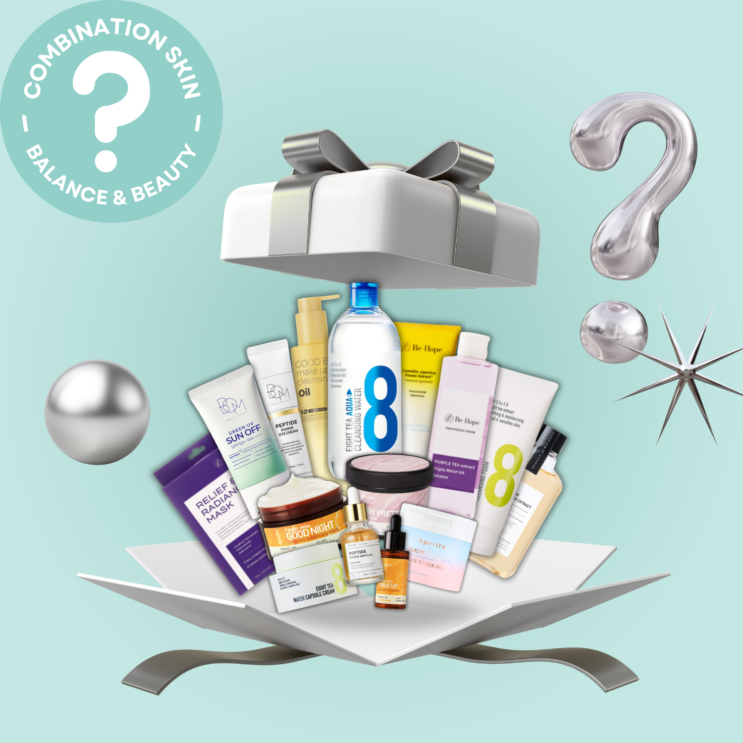 Combination Skin Balance & Beauty Box (5 , 7, & 10 Product Box)