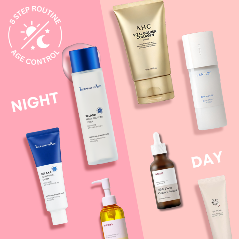 8-Step Age Control Skincare Routine Morning & Night